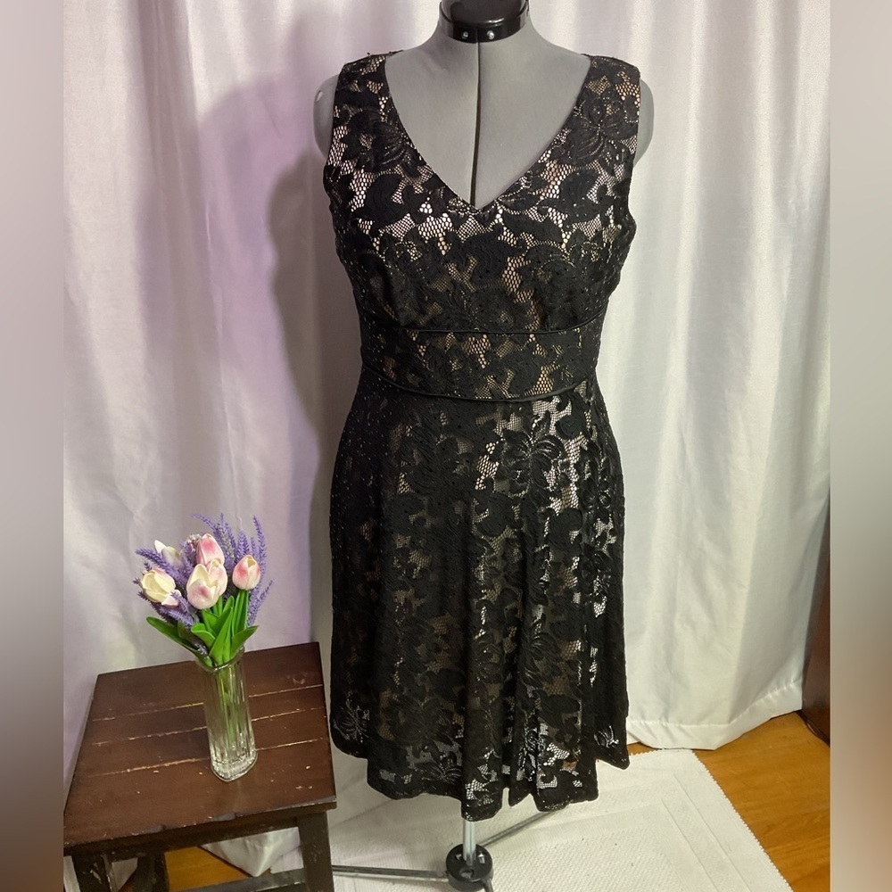 Arthur S Levine For Tahari Black Sequin Dress